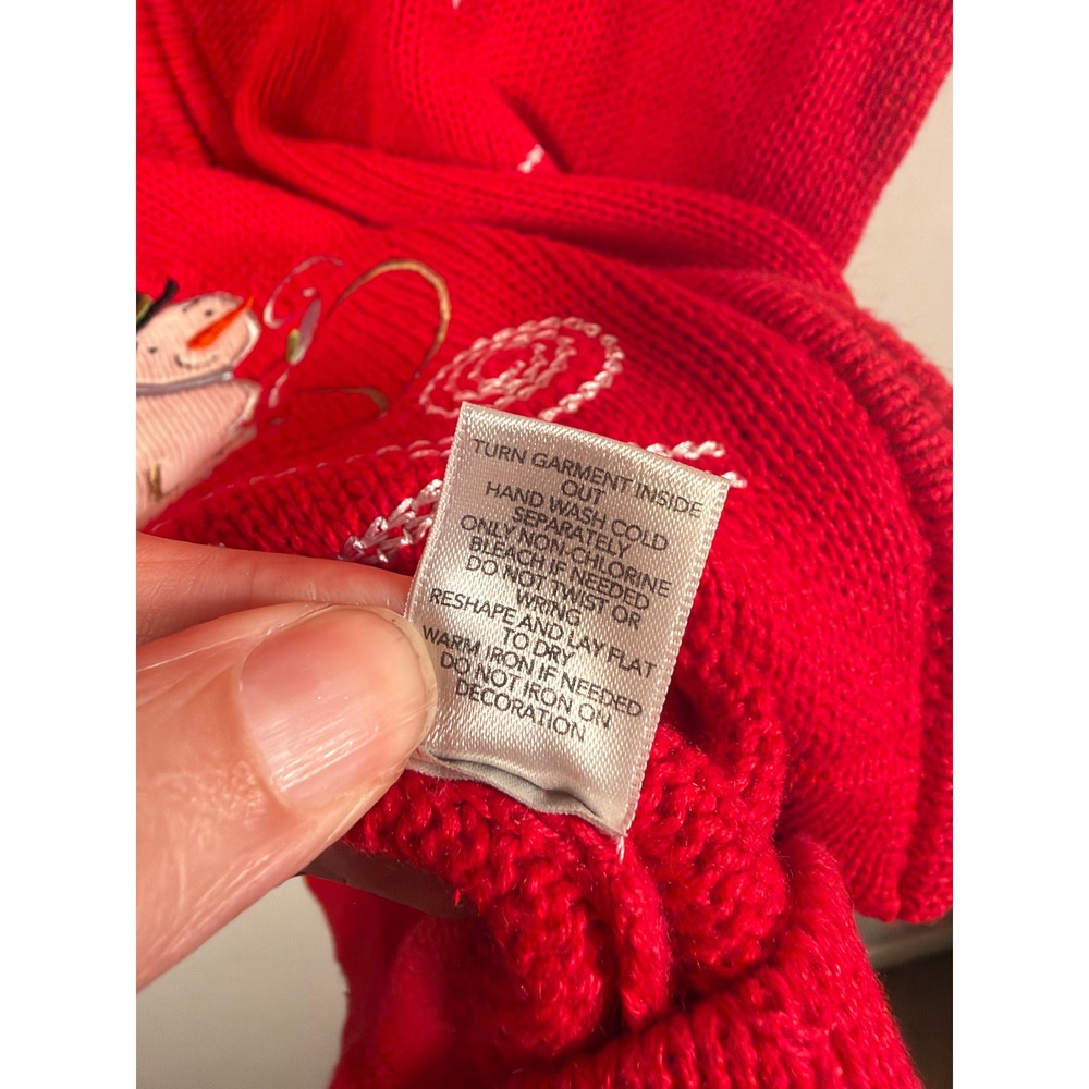 Christopher & Banks Sweate Vest XL Red Ugly Christmas Snowman Zip Up - Picture 7 of 9